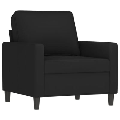 Sofa Chair with Footstool Black 60 cm Velvet