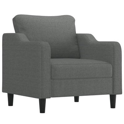 Sofa Chair with Footstool Dark Grey 60 cm Fabric