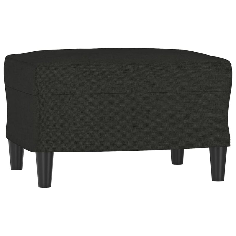 3-Seater Sofa with Footstool Black 180 cm Fabric