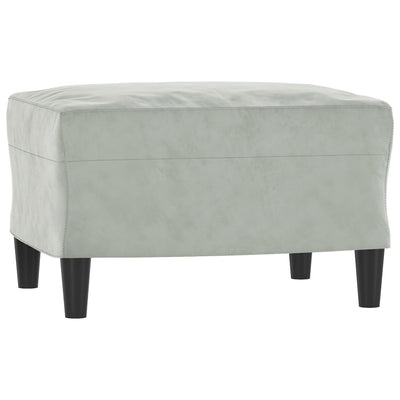 3-Seater Sofa with Footstool Light Grey 180 cm Velvet