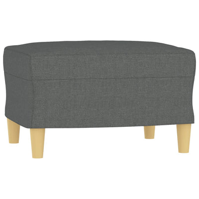 3-Seater Sofa with Footstool Dark Grey 180 cm Fabric