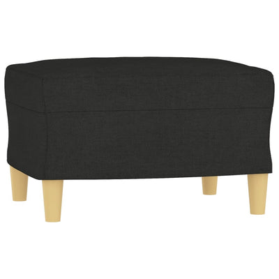 3-Seater Sofa with Footstool Black 180 cm Fabric