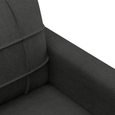 3 Piece Sofa Set with Cushions Black Fabric