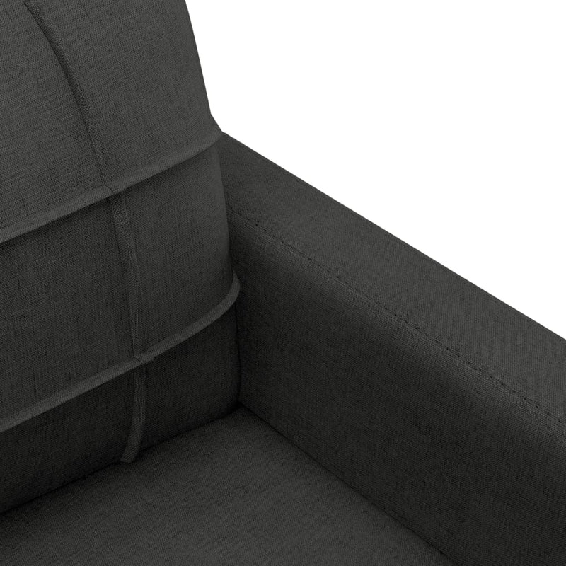 3 Piece Sofa Set with Cushions Black Fabric