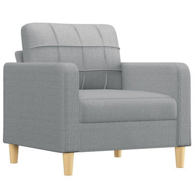 4 Piece Sofa Set with Cushions Light Grey Fabric