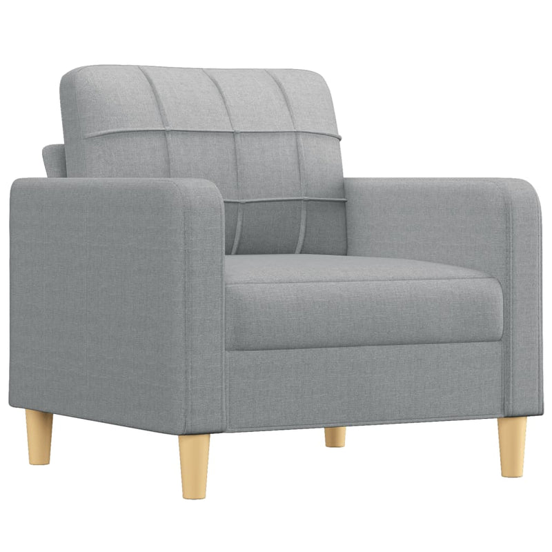 4 Piece Sofa Set with Cushions Light Grey Fabric