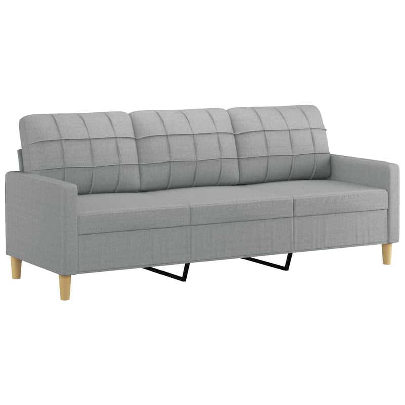 4 Piece Sofa Set with Cushions Light Grey Fabric