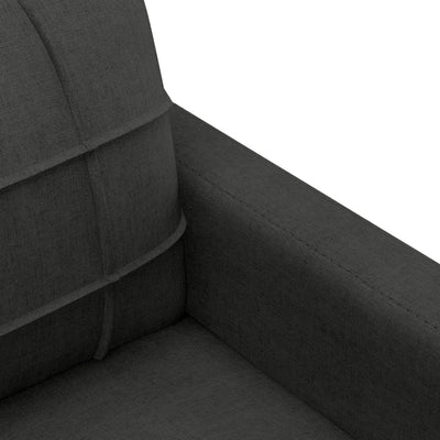 4 Piece Sofa Set with Cushions Black Fabric