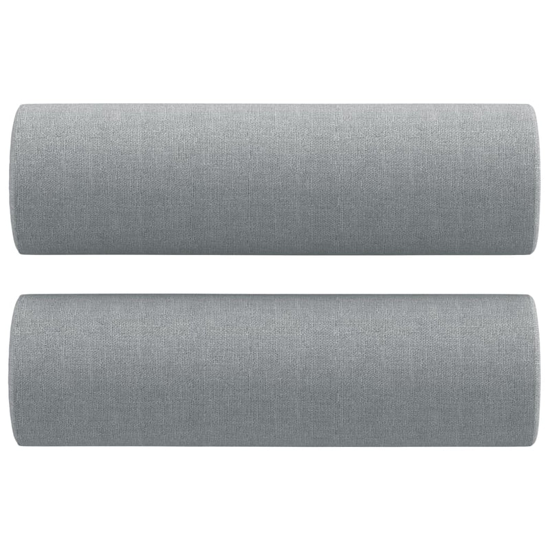 2 Piece Sofa Set with Pillows Light Grey Fabric