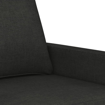 3 Piece Sofa Set with Cushions Black Fabric