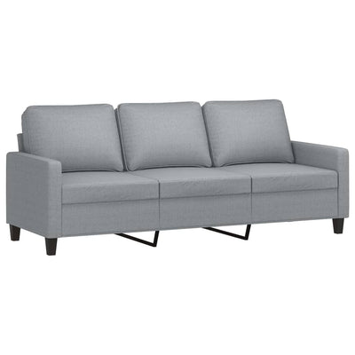 4 Piece Sofa Set with Cushions Light Grey Fabric