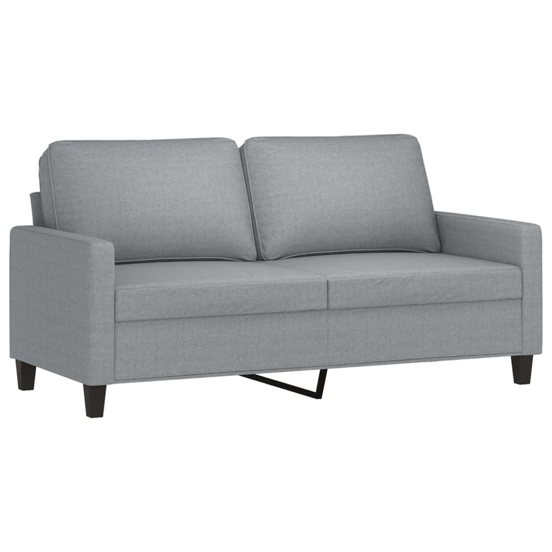 2 Piece Sofa Set with Cushions Light Grey Fabric