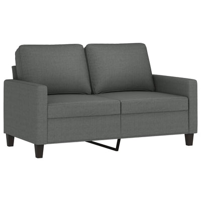 2 Piece Sofa Set with Cushions Dark Grey Fabric