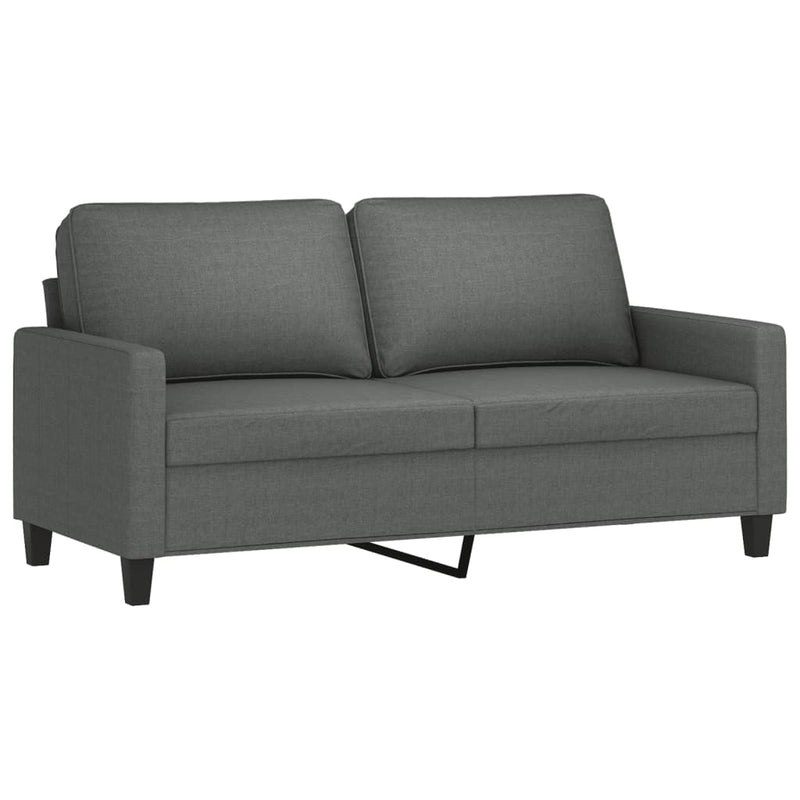 3 Piece Sofa Set with Cushions Dark Grey Fabric