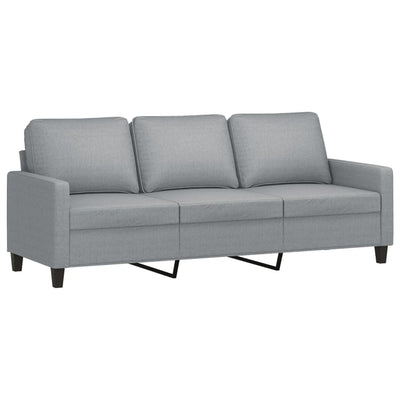 3 Piece Sofa Set with Cushions Light Grey Fabric