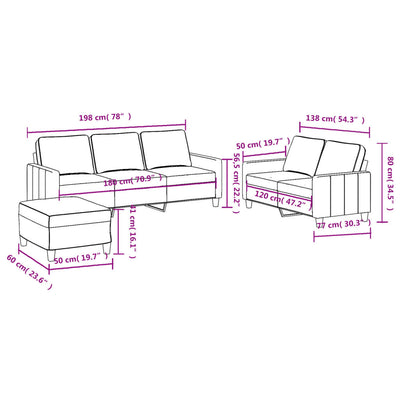 3 Piece Sofa Set with Cushions Light Grey Fabric