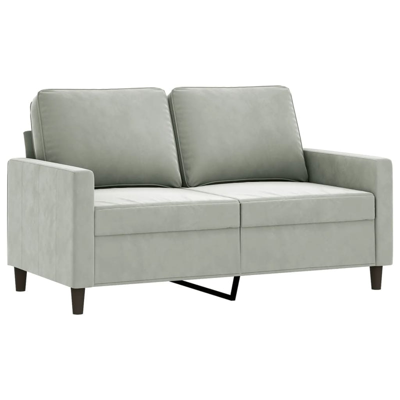 4 Piece Sofa Set with Cushions Light Grey Velvet