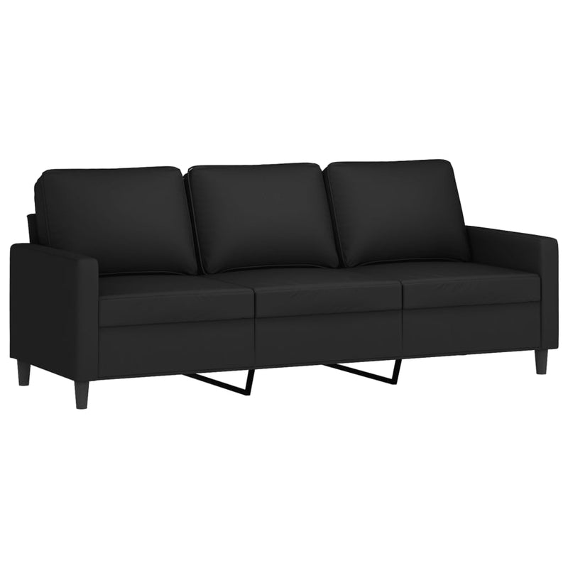 4 Piece Sofa Set with Cushions Black Velvet