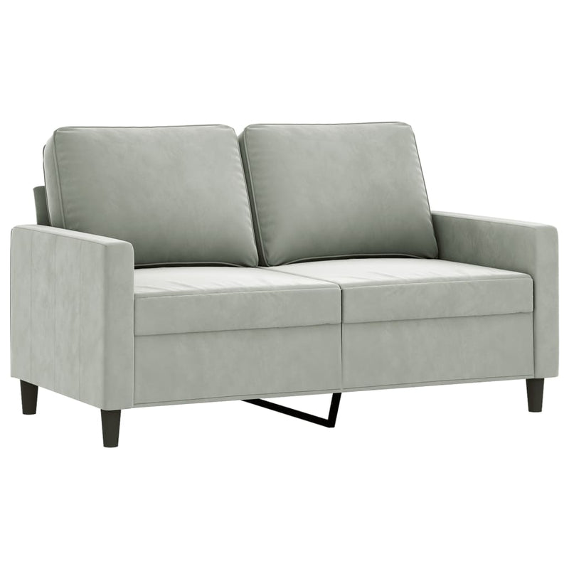 2 Piece Sofa Set with Cushions Light Grey Velvet