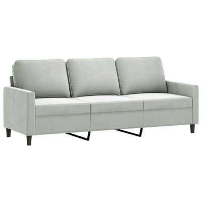 2 Piece Sofa Set with Cushions Light Grey Velvet