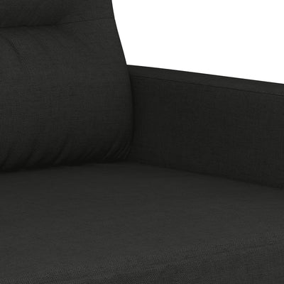 4 Piece Sofa Set with Cushions Black Fabric