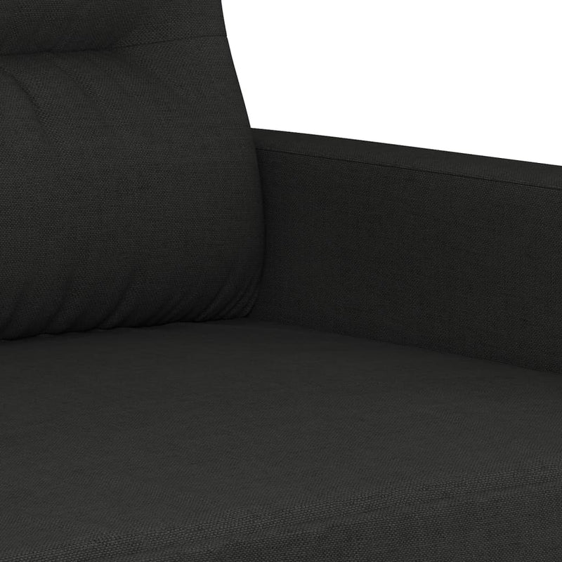 2 Piece Sofa Set with Pillows Black Fabric