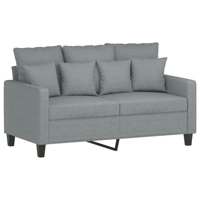 3 Piece Sofa Set with Pillows Light Grey Fabric