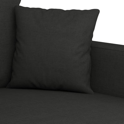 2 Piece Sofa Set with Cushions Black Fabric