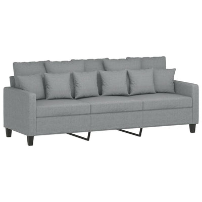 3 Piece Sofa Set with Cushions Light Grey Fabric