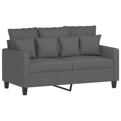 3 Piece Sofa Set with Cushions Dark Grey Fabric