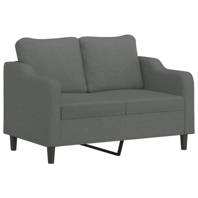 3 Piece Sofa Set with Cushions Dark Grey Fabric