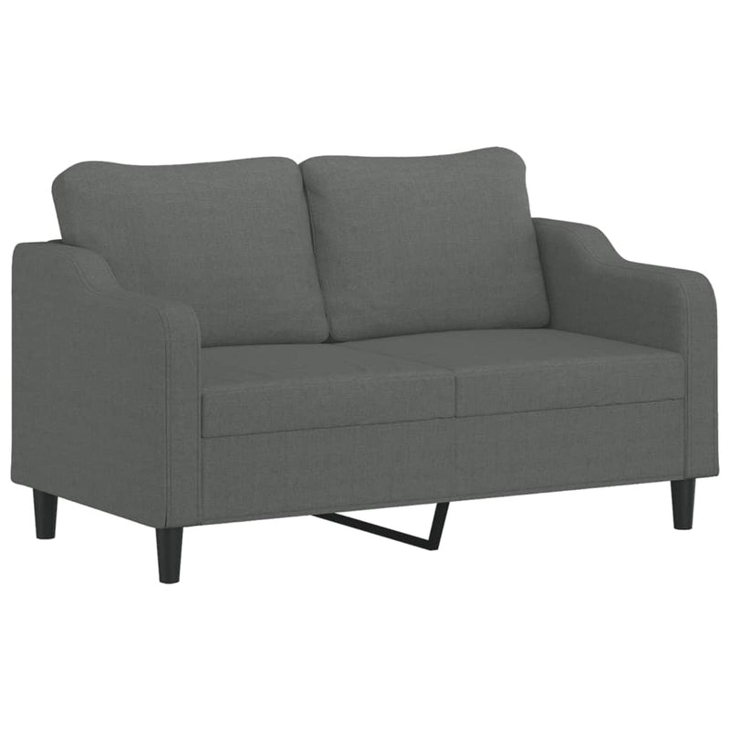 3 Piece Sofa Set with Cushions Dark Grey Fabric