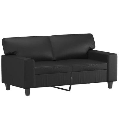 2 Piece Sofa Set Black Faux Leather