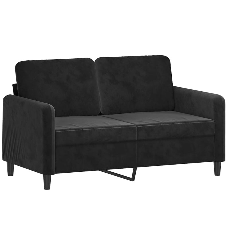 2 Piece Sofa Set with Pillows Black Velvet