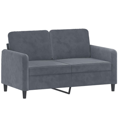 3 Piece Sofa Set with Pillows Dark Grey Velvet