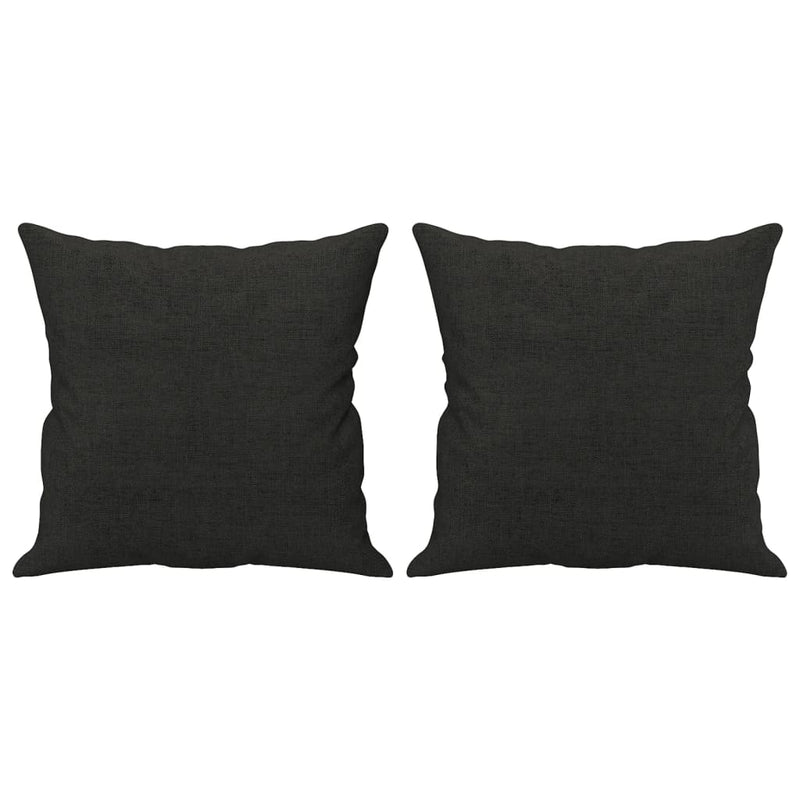 2 Piece Sofa Set with Pillows Black Fabric