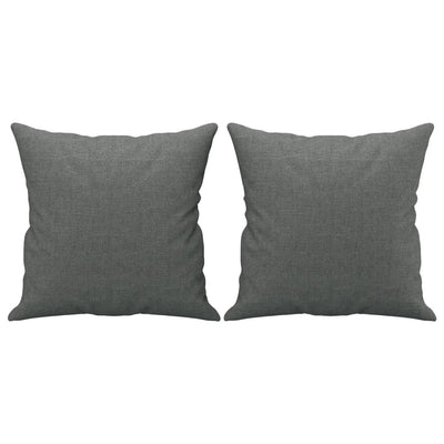 2 Piece Sofa Set with Pillows Dark Grey Fabric