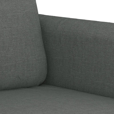 2 Piece Sofa Set with Pillows Dark Grey Fabric