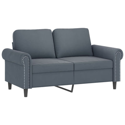 3 Piece Sofa Set with Cushions Dark Grey Velvet