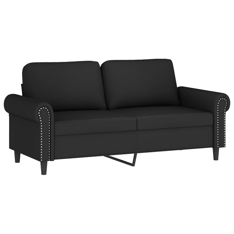 3 Piece Sofa Set with Pillows Black Velvet