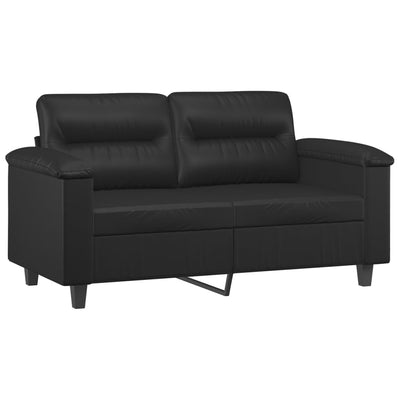 3 Piece Sofa Set with Cushions Black Faux Leather