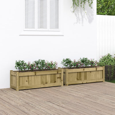 Garden Planters 2 pcs Impregnated Wood Pine