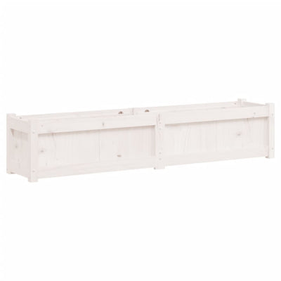 Garden Planter White 150x31x31 cm Solid Wood Pine