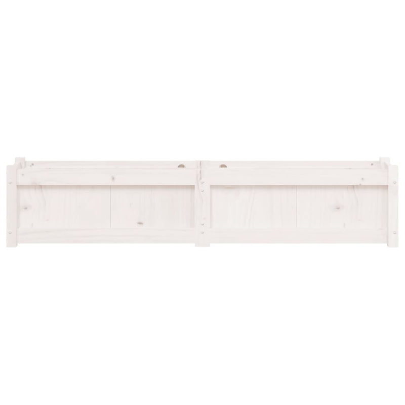 Garden Planter White 150x31x31 cm Solid Wood Pine