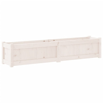 Garden Planter White 150x31x31 cm Solid Wood Pine