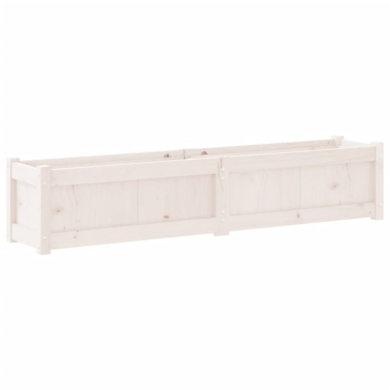 Garden Planter White 150x31x31 cm Solid Wood Pine