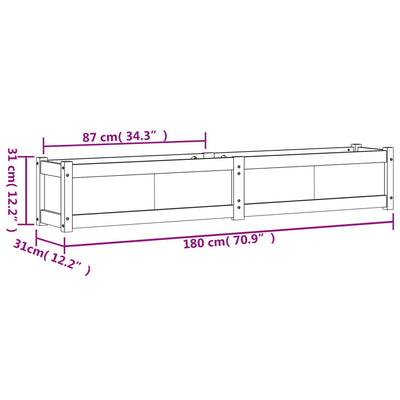 Garden Planters 2 pcs White Solid Wood Pine