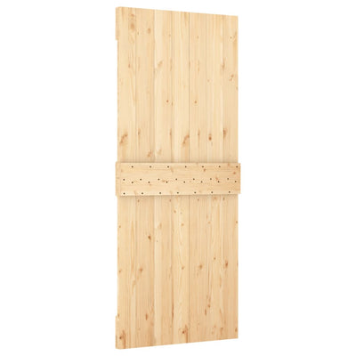 Sliding Door with Hardware Set 85x210 cm Solid Wood Pine