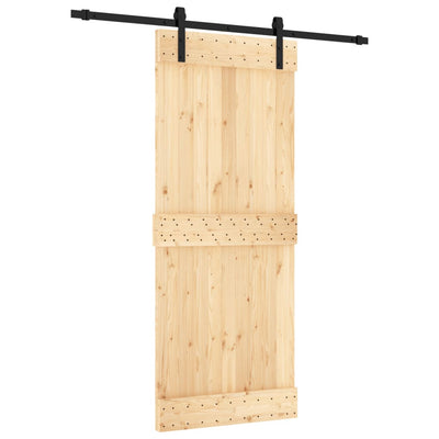 Sliding Door with Hardware Set 85x210 cm Solid Wood Pine