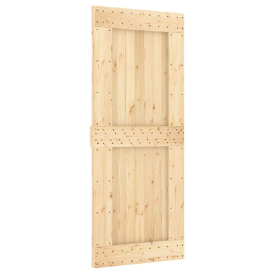 Sliding Door with Hardware Set 85x210 cm Solid Wood Pine